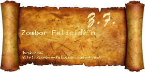 Zombor Felicián névjegykártya
